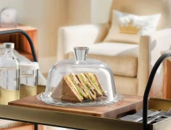 Patera szklana z kloszem PATISSERIE 24 cm