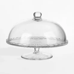 Patera szklana z kloszem na nóżce VENUS 28 cm