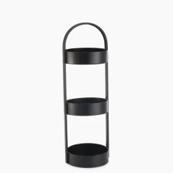 Półka łazienkowa czarna 24,5x22,5x73 cm