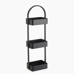 Półka łazienkowa czarna 21x15x73,5 cm