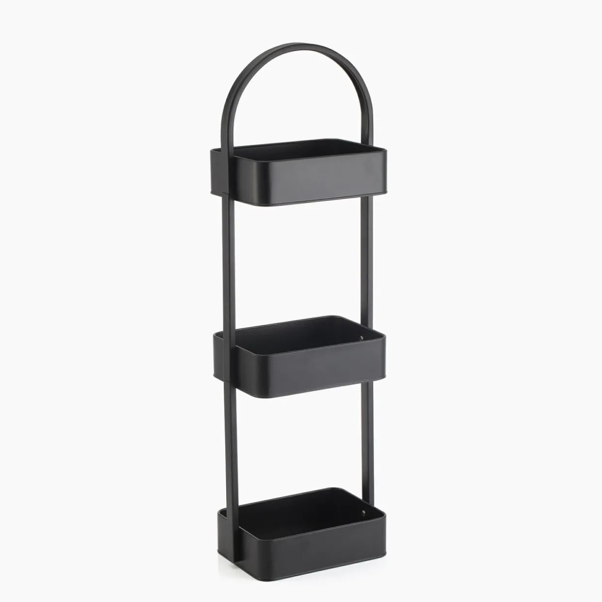 Półka łazienkowa czarna 21x15x73,5 cm