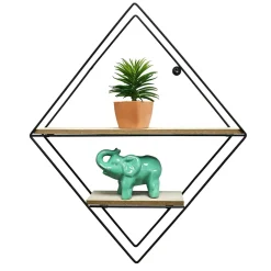 Półka metalowa czarna romb 46x40 cm