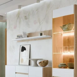 Półka wisząca 136 cm CALIMA dąb cremona biała