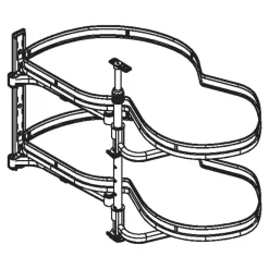 Półki obrotowe z cichym domykiem CARGO INSIDE STAR 1000 (500) mm białe prawostronne