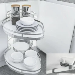 Półki obrotowe z cichym domykiem białe CARGO INSIDE STAR lewostronne