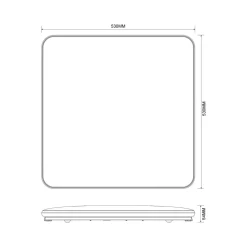 Plafon kwadratowy LED 50W chrom OMAR 53 cm