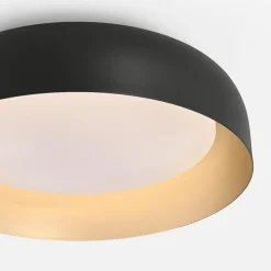 Plafon LED czarno-złoty OSKO z pilotem fi 40 cm