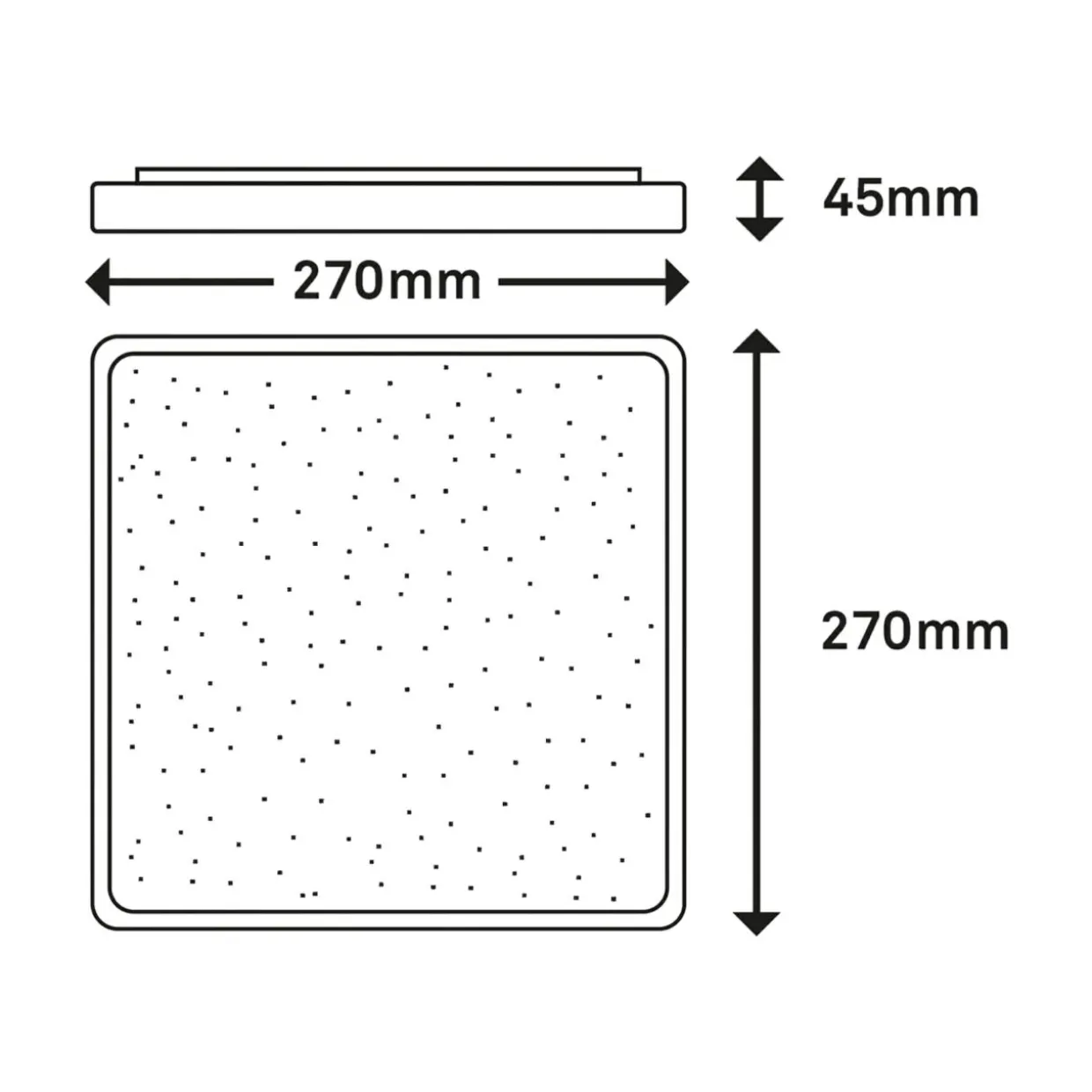 Plafon LED glamour biało-czarny LINO 27 cm