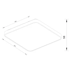 Plafon LED kwadratowy srebrny SIERRA 50 cm