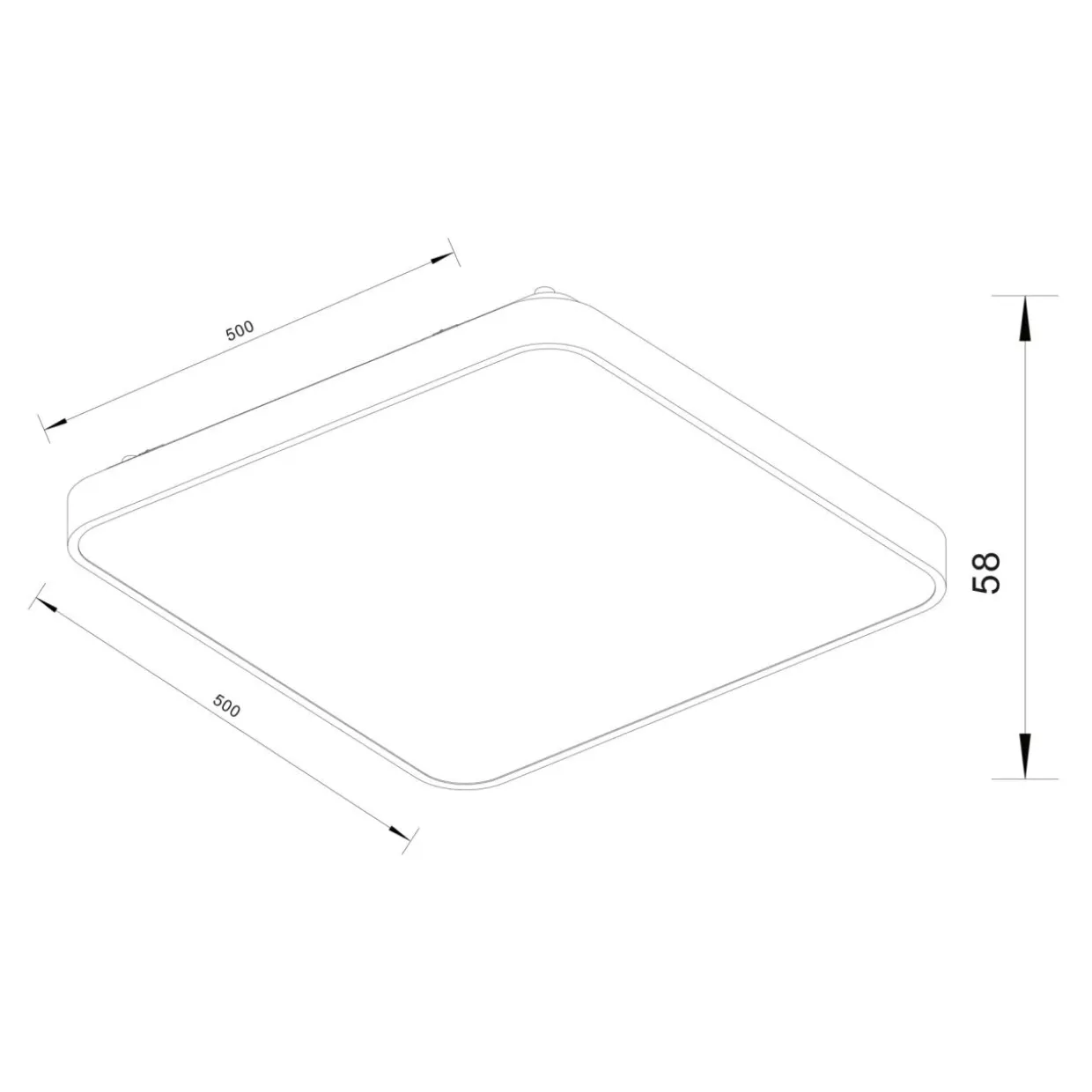 Plafon LED kwadratowy srebrny SIERRA 50 cm