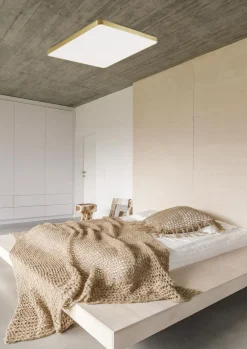 Plafon LED kwadratowy złoty SIERRA 80 cm