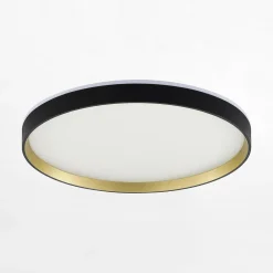 Plafon LED okrągły czarno-złoty ORBITRAL z pilotem