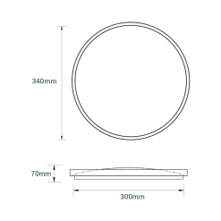Plafon LED okrągły 24W jasne drewno ORO-OLMO 34 cm