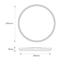 Plafon LED okrągły 36W jasne drewno ORO-OLMO 39 cm