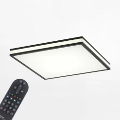 Plafon LED RGB czarny MARIO z pilotem 46,5x46,5 cm