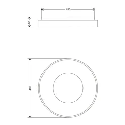 Plafon LED 36W czarny ESPINO z pilotem 49 cm