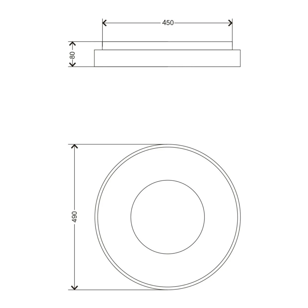 Plafon LED 36W czarny ESPINO z pilotem 49 cm