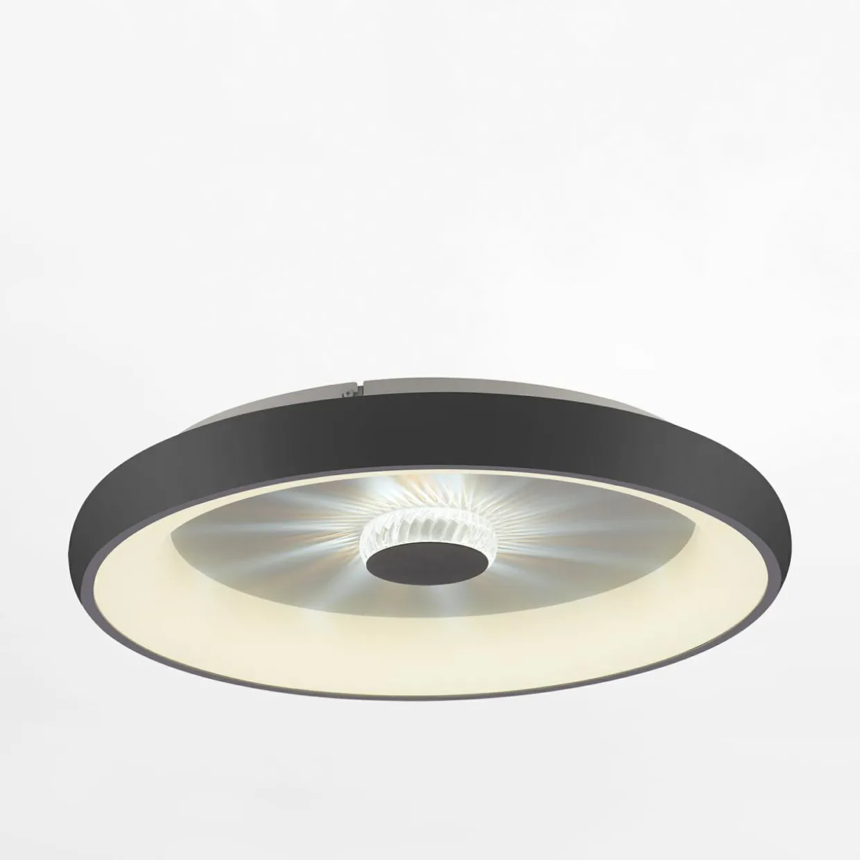 Plafon LED 37W czarny VERTIGO z pilotem fi 61,5 cm