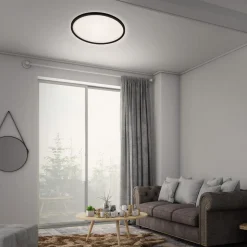 Plafon LED z pilotem czarny SLIM 42 cm