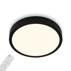 Plafon LED z pilotem czarny RUNA 38 cm