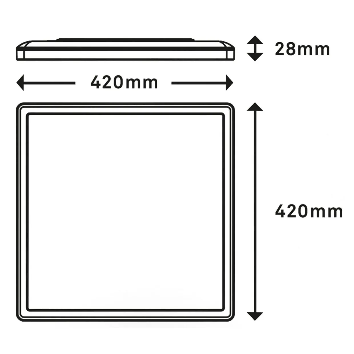 Plafon SLIM LED z pilotem czarno-biały 42x42 cm