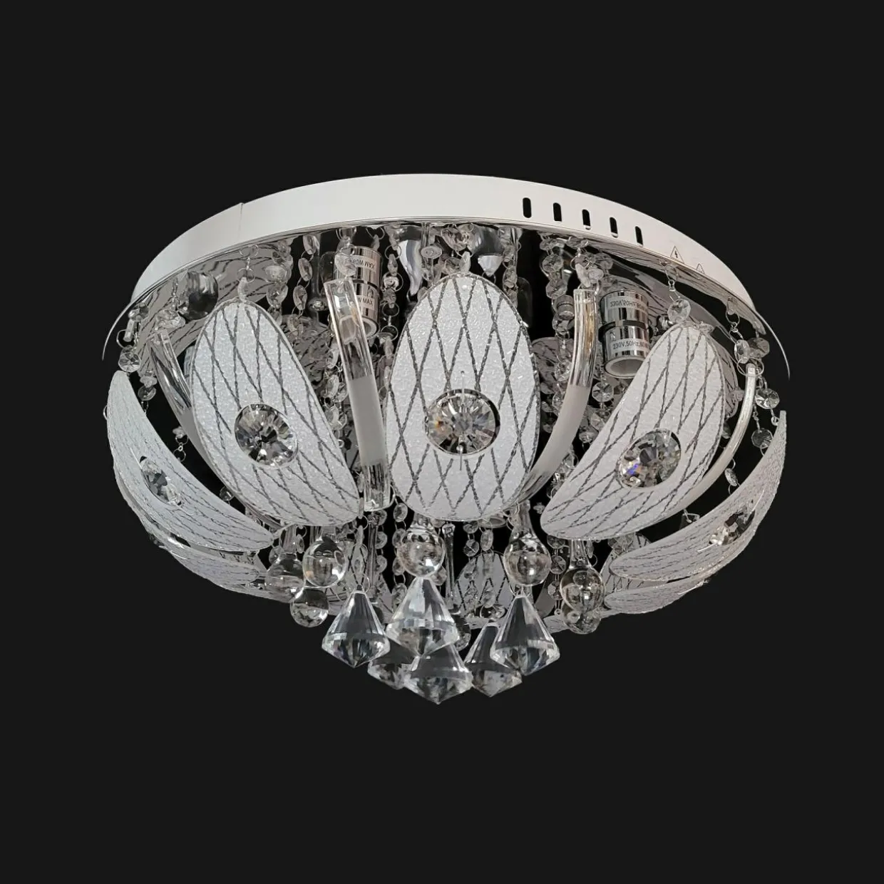 Plafoniera glamour LED chrom fi 60 cm z pilotem