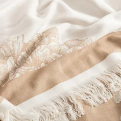 Pled plażowy beżowy PEONIE 150x200 cm