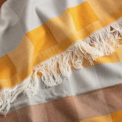 Pled z frędzlami kolorowy KRATA 150x200 cm