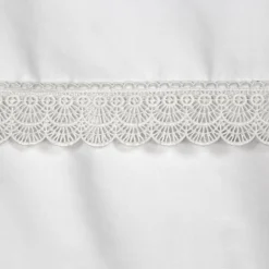 Pościel bawełniana biała RETRO 160x200 cm