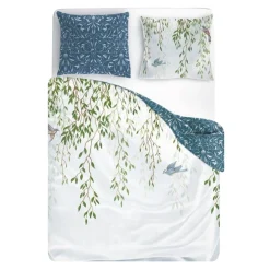 Pościel bawełniana biało-niebieska NEW TRENDY 160x200 cm