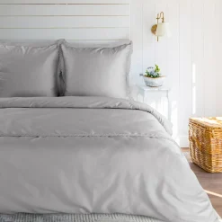 Pościel bawełniana srebrna RETRO 160x200 cm