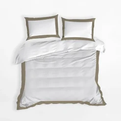 Pościel nowoczesna biało-kawowa LAURA 160x200 cm