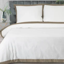 Pościel nowoczesna biało-kawowa LAURA 160x200 cm