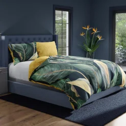 Pościel z satyny bawełnianej liście strelicji NOBILE 220x200 cm