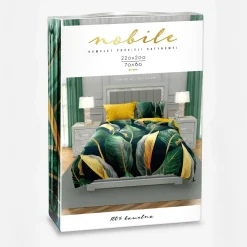 Pościel z satyny bawełnianej liście strelicji NOBILE 220x200 cm