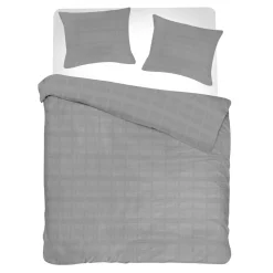 Pościel z satyny bawełnianej szara MARSELA 160x200 cm