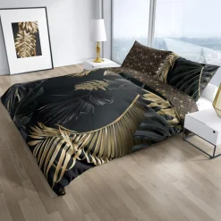 Pościel z satyny bawełnianej w liście NOBILE 220x200 cm