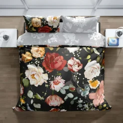 Pościel z satyny bawełnianej w kwiaty NOBILE 160x200 cm