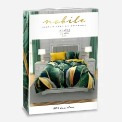 Pościel z satyny bawełnianej liście strelicji NOBILE 140x200 cm