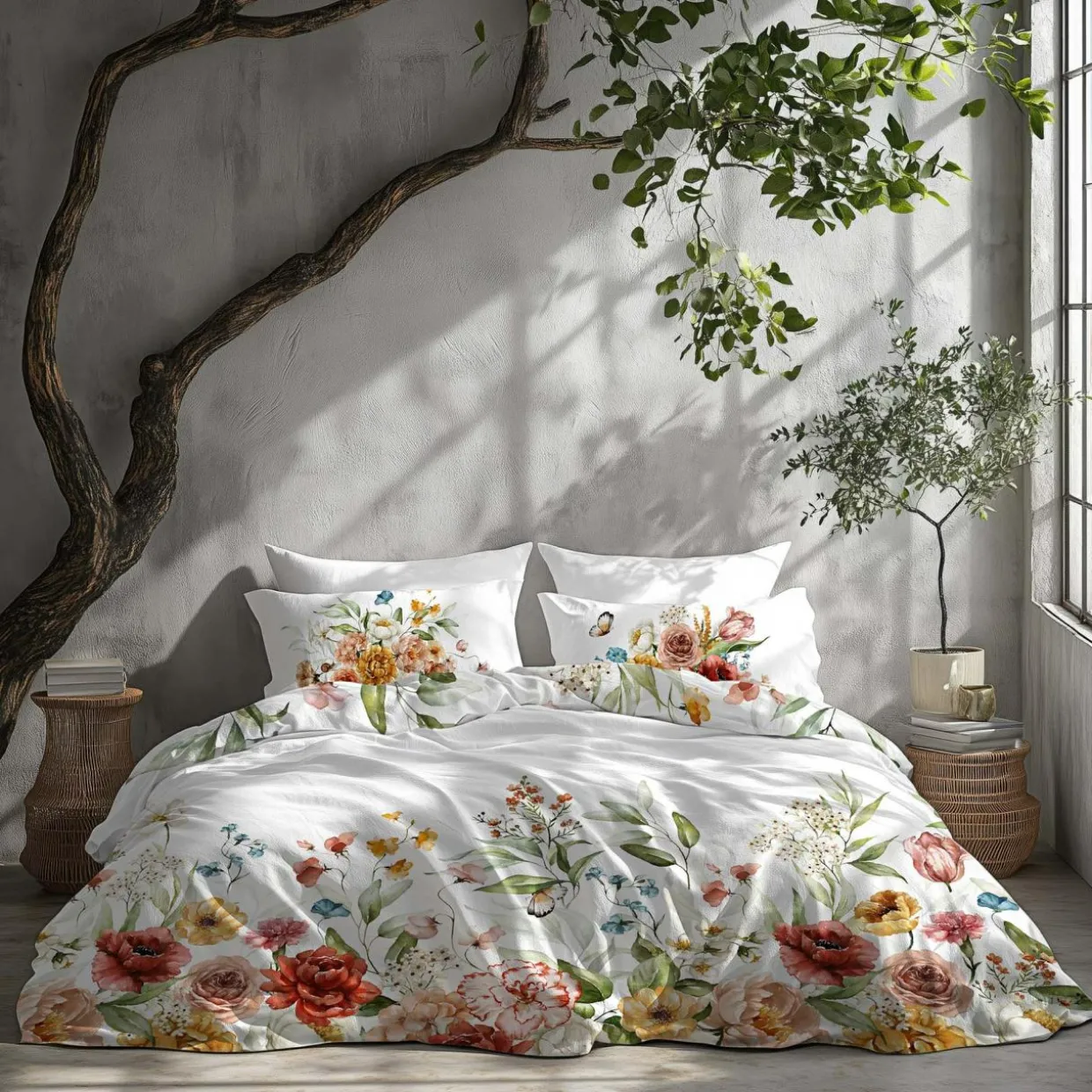 Pościel z satyny bawełnianej polne kwiaty NOBILE 140x200 cm