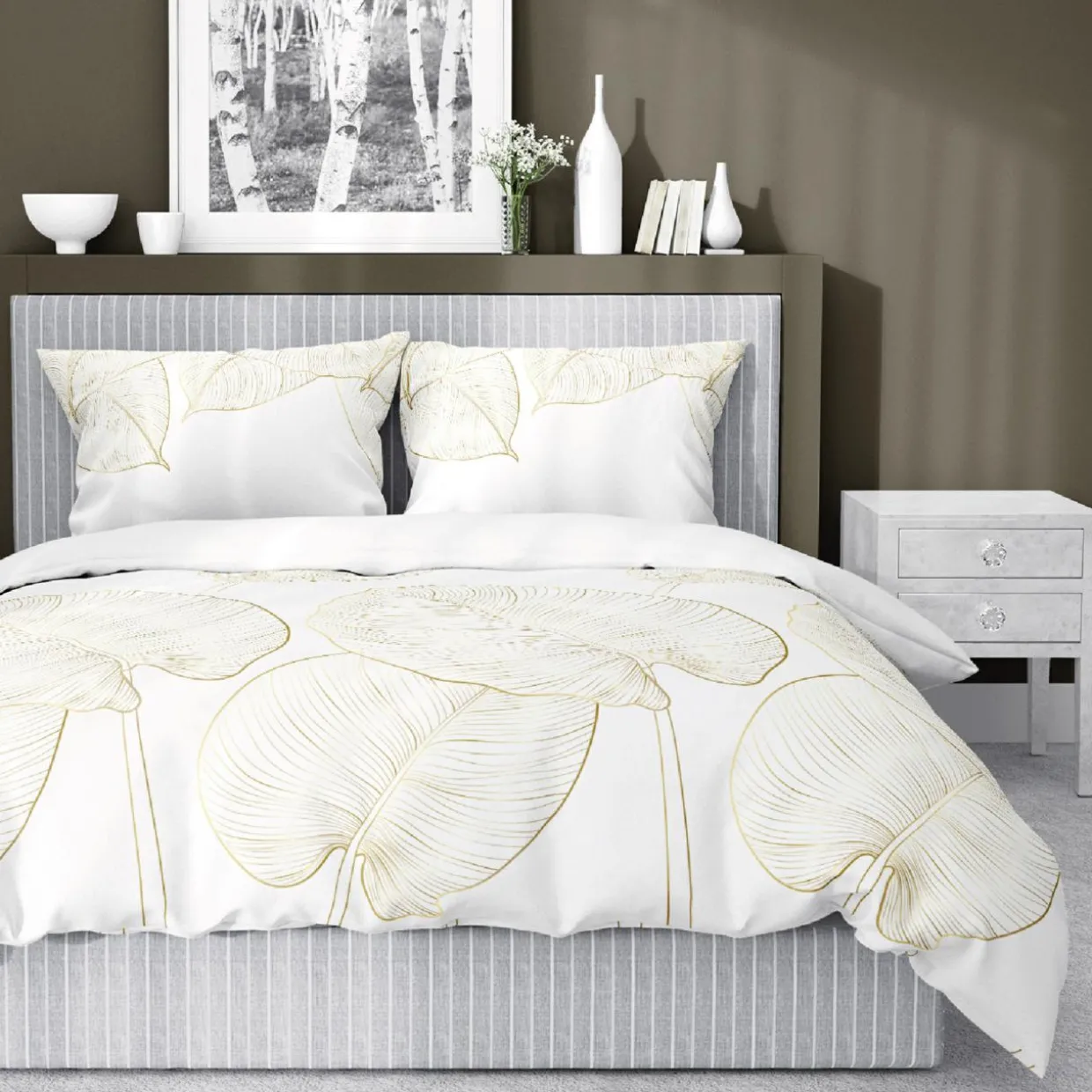 Pościel z satyny bawełnianej w liście HOME SATIN 220x200 cm