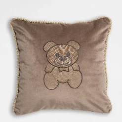 Poduszka dekoracyjna brązowa TEDDY 45x45 cm