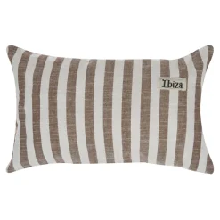 Poduszka dekoracyjna w paski brązowa 30x50 cm