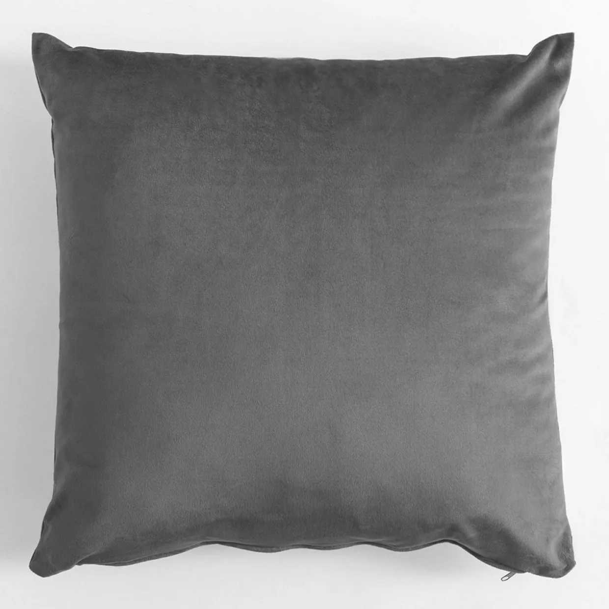 Poduszka dekoracyjna welurowa szara VELVIO 45x45 cm