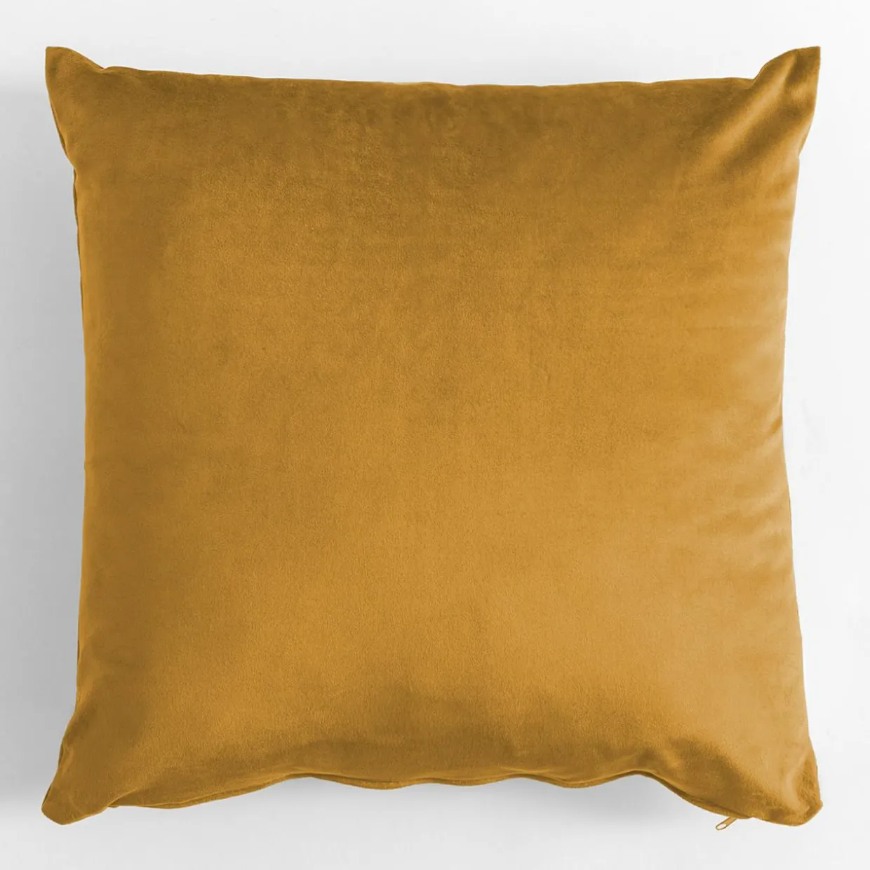 Poduszka dekoracyjna welurowa musztardowa VELVIO 45x45 cm