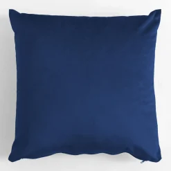Poduszka dekoracyjna welurowa granatowa VELVIO 45x45 cm