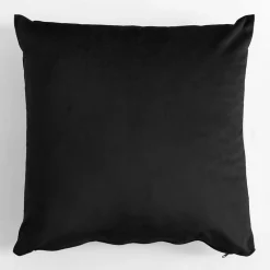 Poduszka dekoracyjna welurowa czarna VELVIO 45x45 cm