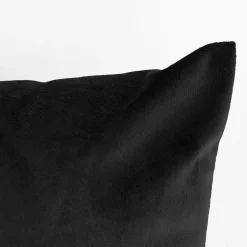 Poduszka dekoracyjna welurowa czarna VELVIO 45x45 cm