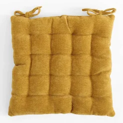 Poduszka na krzesło musztardowa DALLAS 40x40 cm