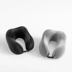 Poduszka podróżna rogal szara 30x27x10 cm